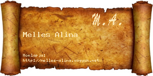 Melles Alina névjegykártya